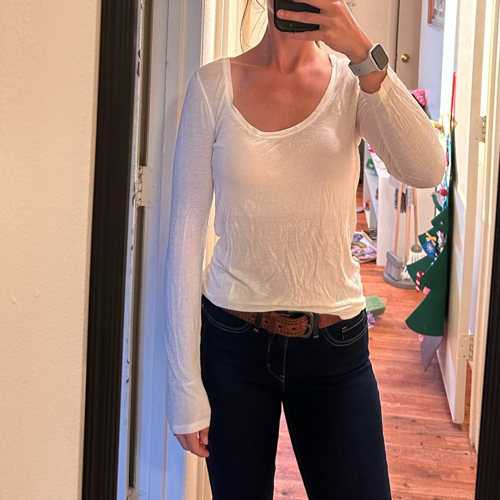 White Long Sleeve Top